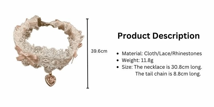 Lovely Lacey Bow Heart Choker