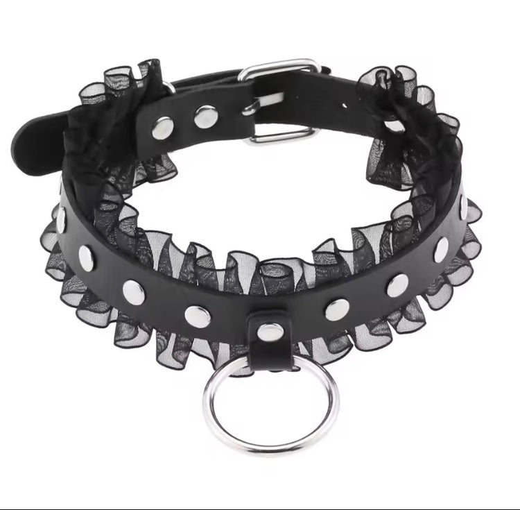Black Punk Leather Chokers