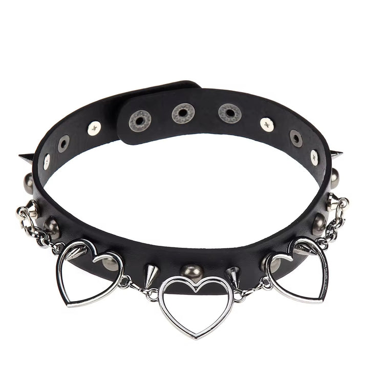 Black Punk Leather Chokers