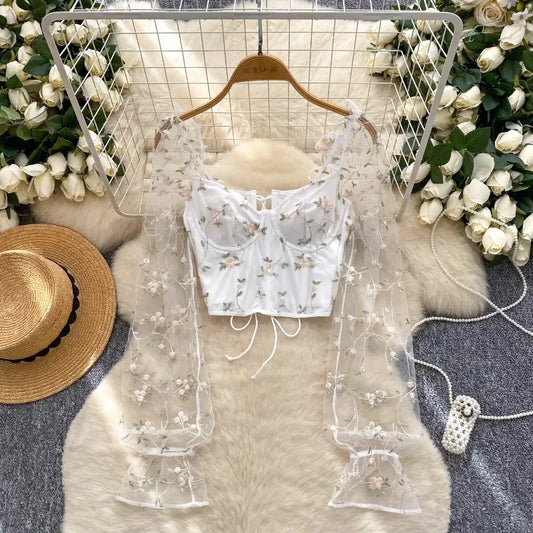 Enchanted Blossom Mesh Top