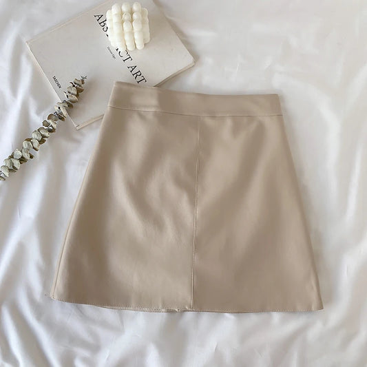 Candy Color Faux Leather Skort – Local Stock