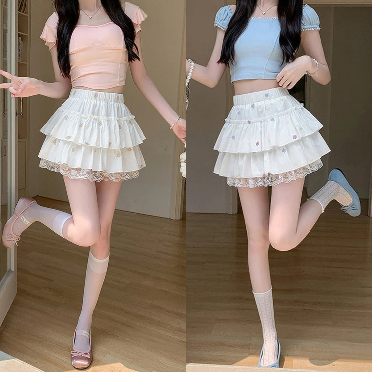 Daisy Daydream Lace Tiered Skort – Local Stock