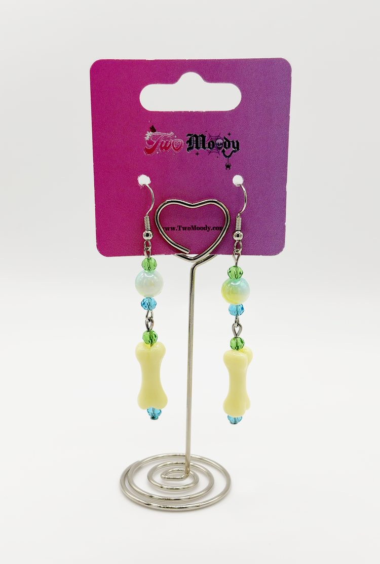 Two Moody Originals: Sweetly Skeletal Charm Drop Earrings – Local Stock