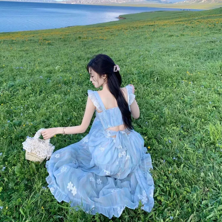 Ethereal Flower Princess Open Petal Maxi Dress – Local Stock