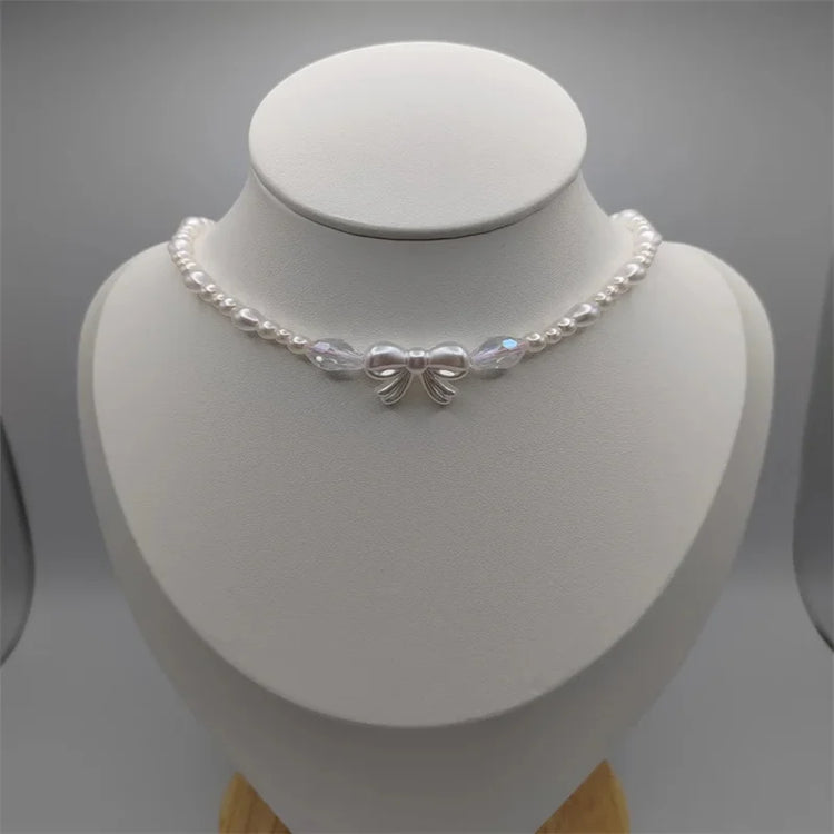 Charming Pearl Bow Choker – Moody Quick Ship (U.S. Only)
