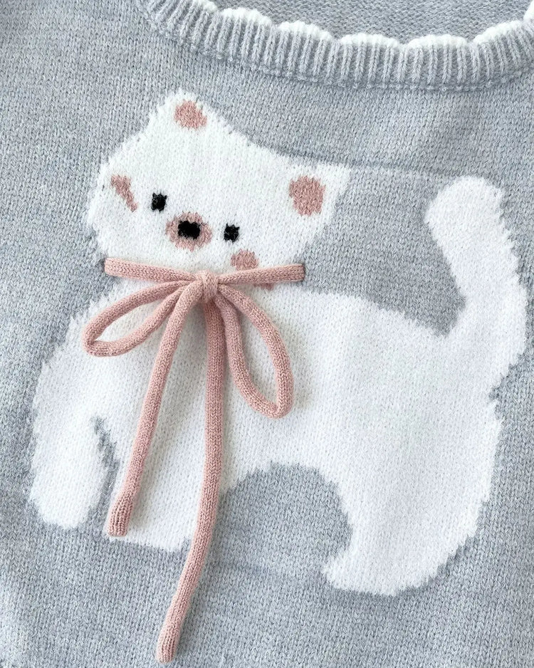 Bowtique Kitty Knit Sweater – Local Stock