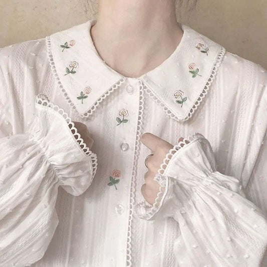 Precious Flower Embroidered Blouse