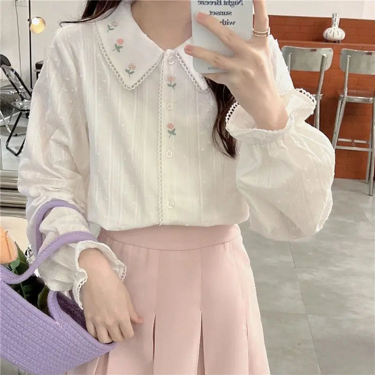 Precious Flower Embroidered Blouse – Moody Quick Ship (U.S. Only)