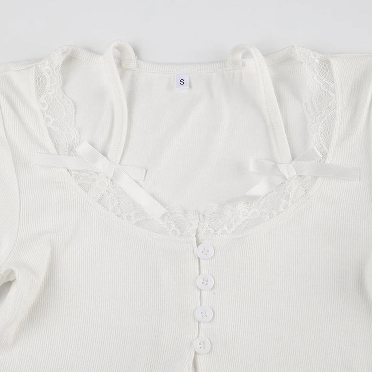 Lace and Bows Button Top – Moody Quick Ship (U.S. Only)