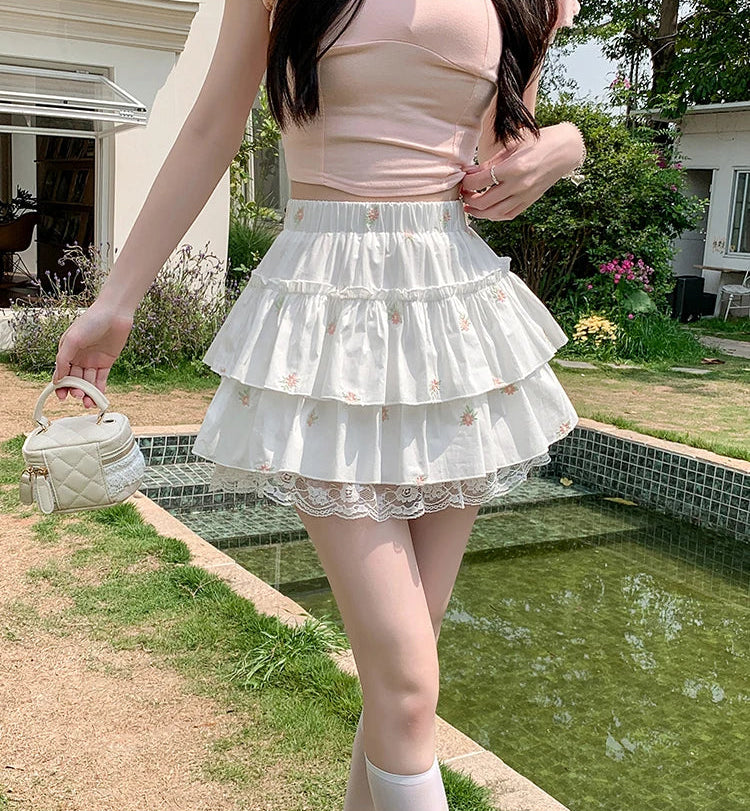 Daisy Daydream Lace Tiered Skort – Local Stock