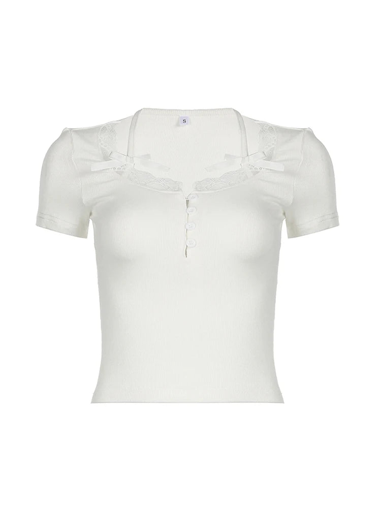 Lace and Bows Button Top – Moody Quick Ship (U.S. Only)