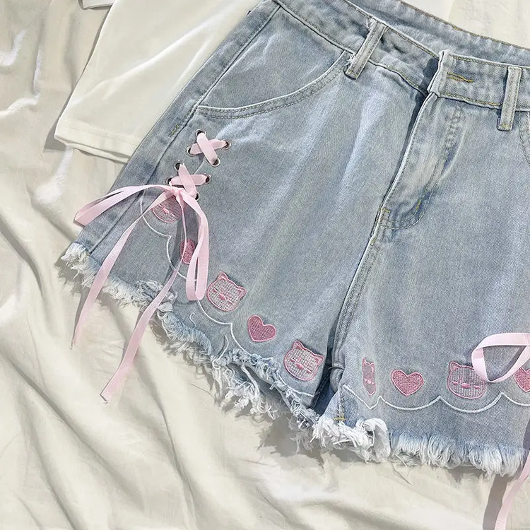 Lovable High-Waisted Party Animal Denim Shorts