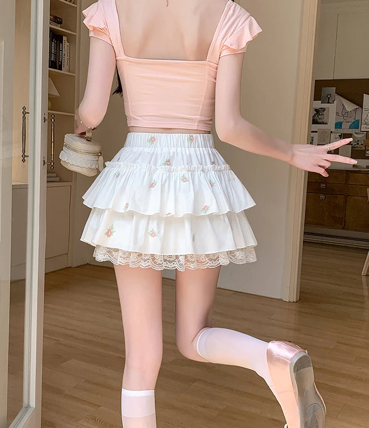 Daisy Daydream Lace Tiered Skort – Local Stock
