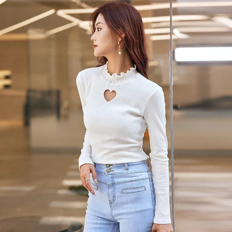 Open Heart Long Sleeve Top