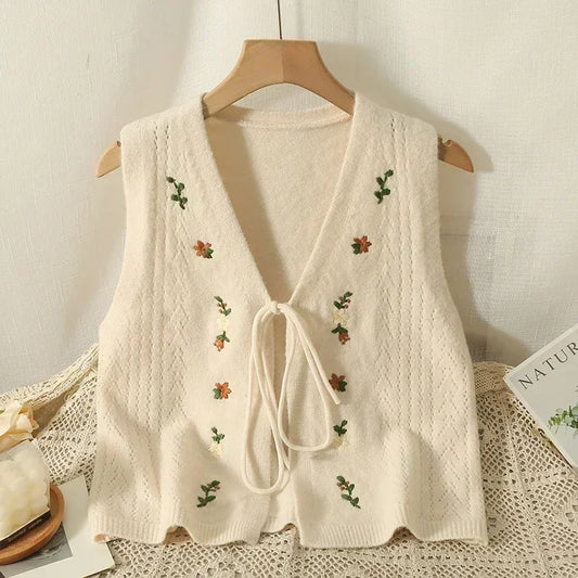 Floral Harmony Knit Vest