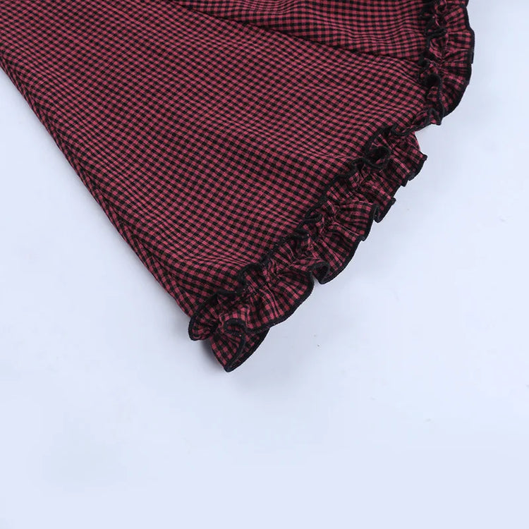 Crimson Scholar Plaid Dress