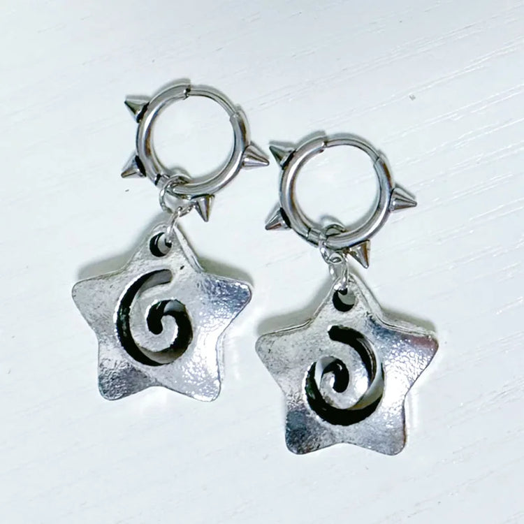 Twisted Uzumaki Star Earrings