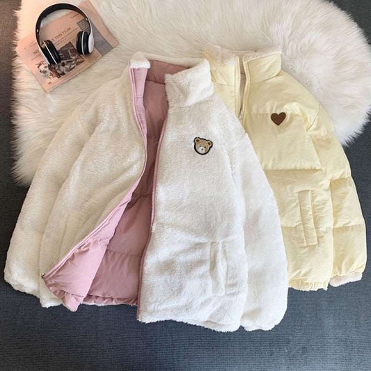 Cute Embroidered Double-Sided Coat