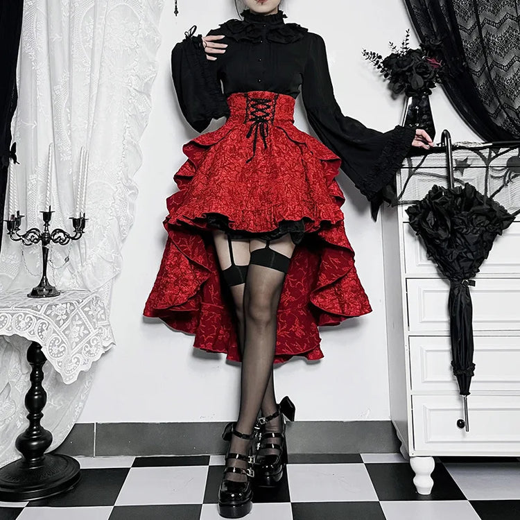 Gothic Drama High Low Skirt