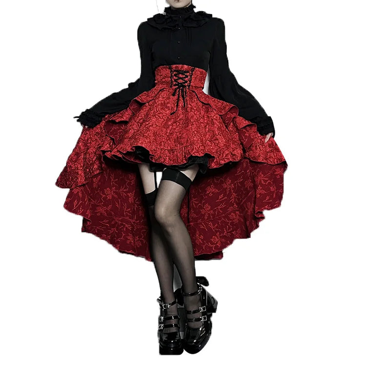 Gothic Drama High Low Skirt
