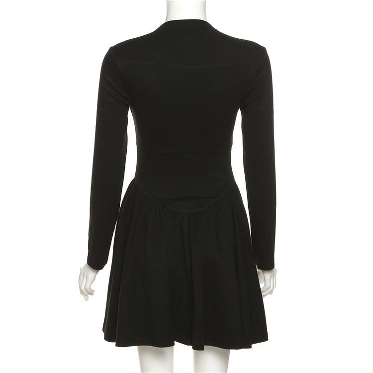 Dark Corset Long Sleeve Dress