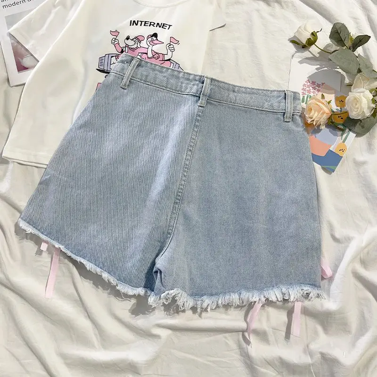 Lovable High-Waisted Party Animal Denim Shorts