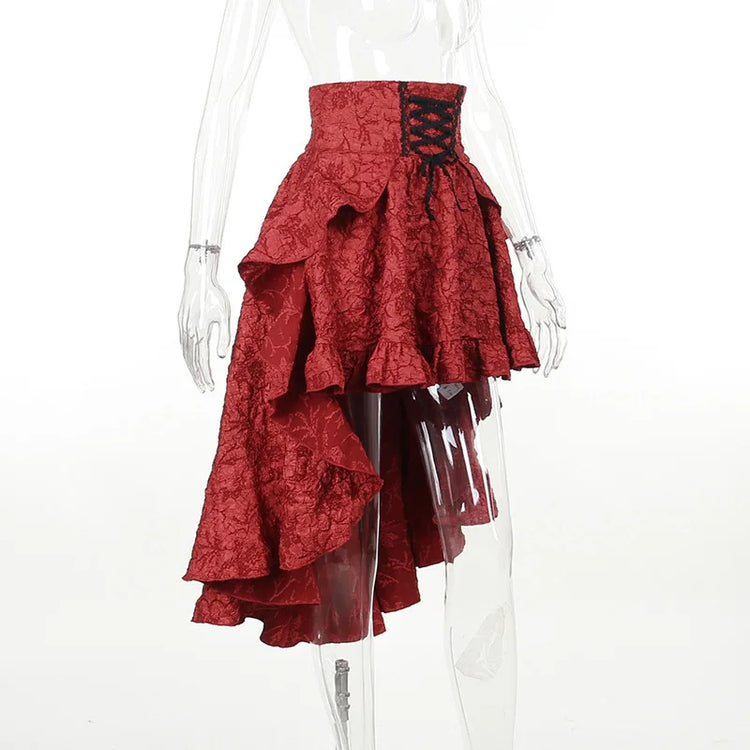 Gothic Drama High Low Skirt