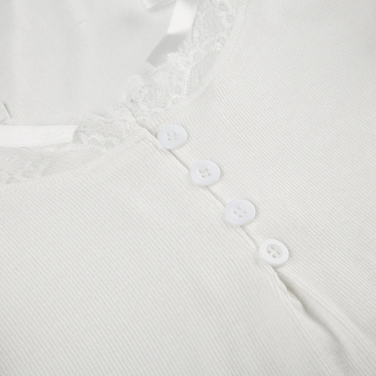 Lace and Bows Button Top – Moody Quick Ship (U.S. Only)