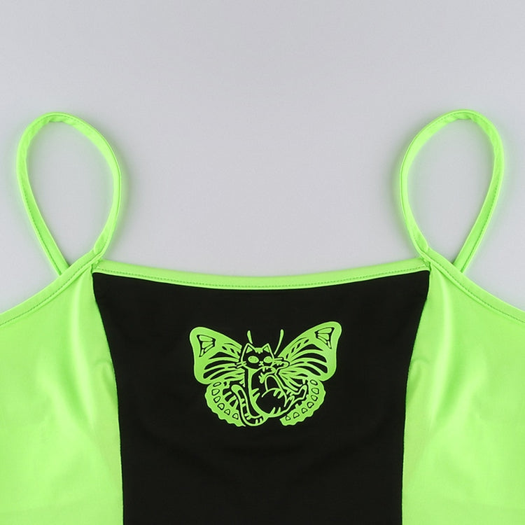 Cybergoth Butterfly Kitty Two-Piece Crop Top