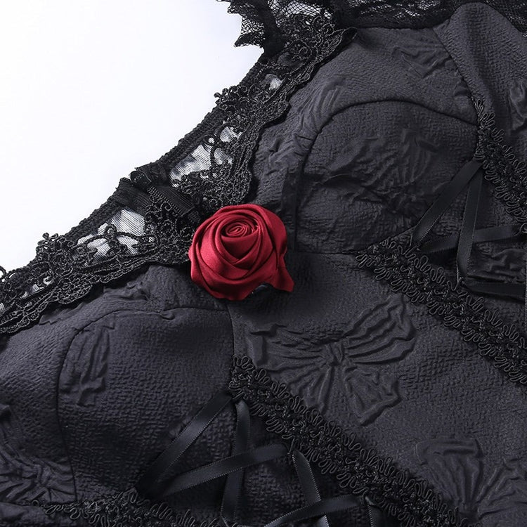Gothic Rose Queen Lace-Up Dress