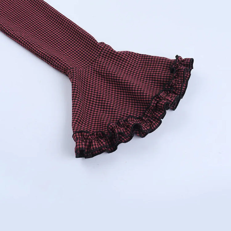 Crimson Scholar Plaid Dress