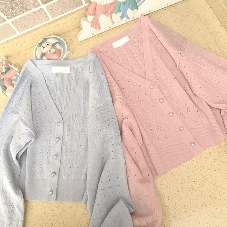 Dreamknit Lantern Sleeve Cropped Cardigan – Local Stock