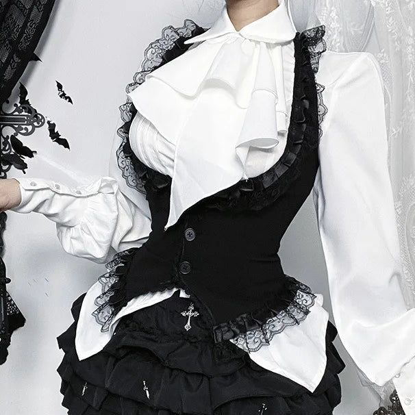 Nocturne Lace-Trim Halter Corset Top