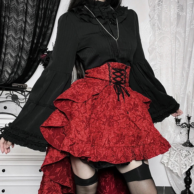 Gothic Drama High Low Skirt