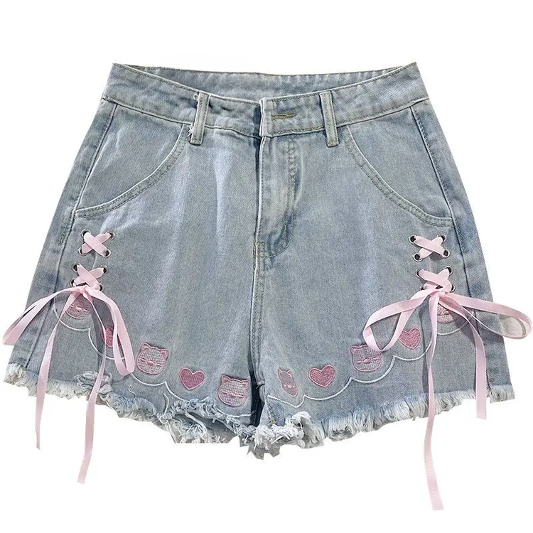 Lovable High-Waisted Party Animal Denim Shorts