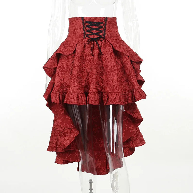 Gothic Drama High Low Skirt