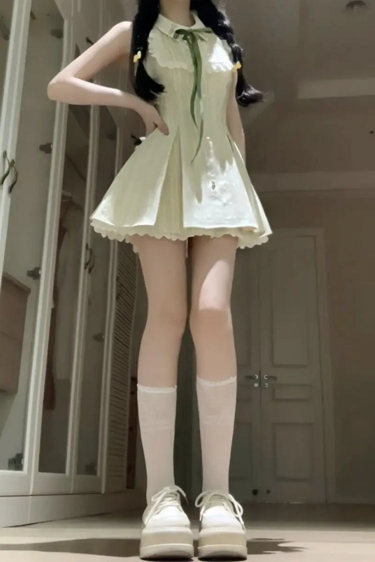 Green Ribbon Candy Delight Mini Dress