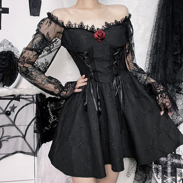 Gothic Rose Queen Lace-Up Dress
