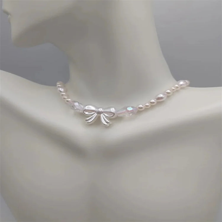 Charming Pearl Bow Choker – Moody Quick Ship (U.S. Only)