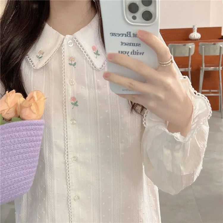Precious Flower Embroidered Blouse – Moody Quick Ship (U.S. Only)