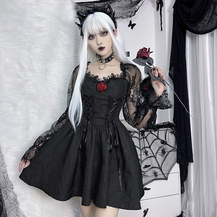 Gothic Rose Queen Lace-Up Dress