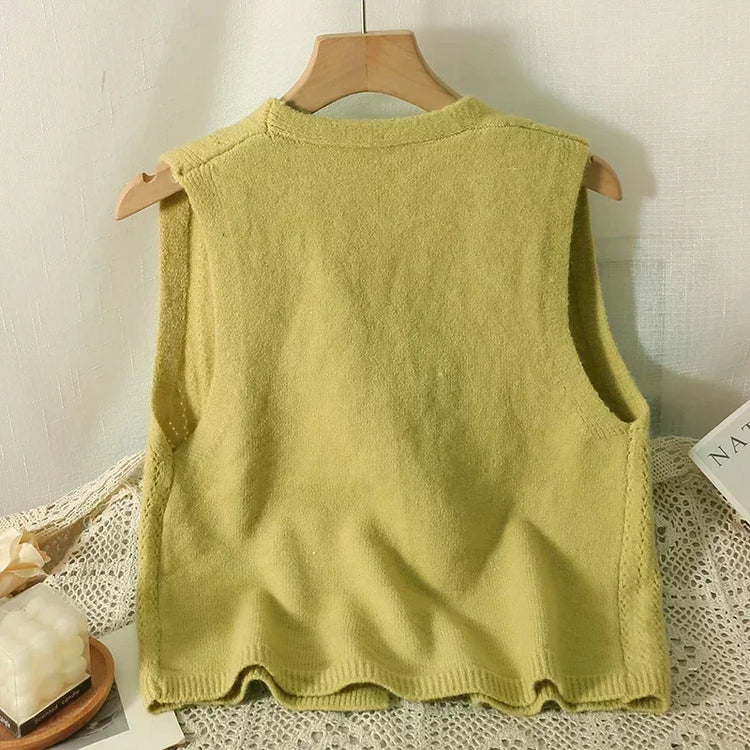 Floral Harmony Knit Vest