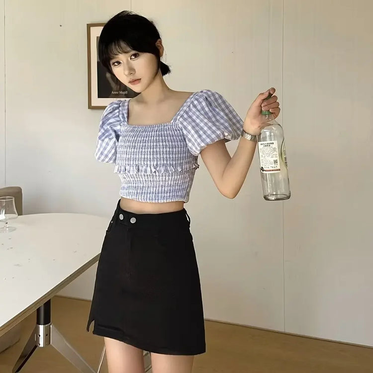 Double Button Denim Mini Skirt – Local Stock