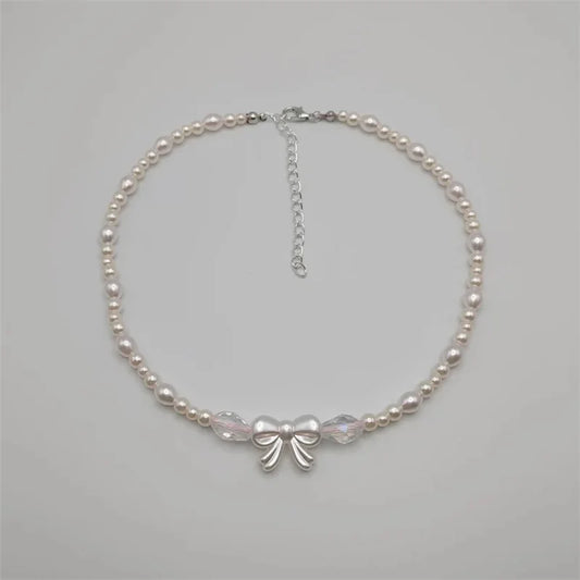 Charming Pearl Bow Choker – Local Stock