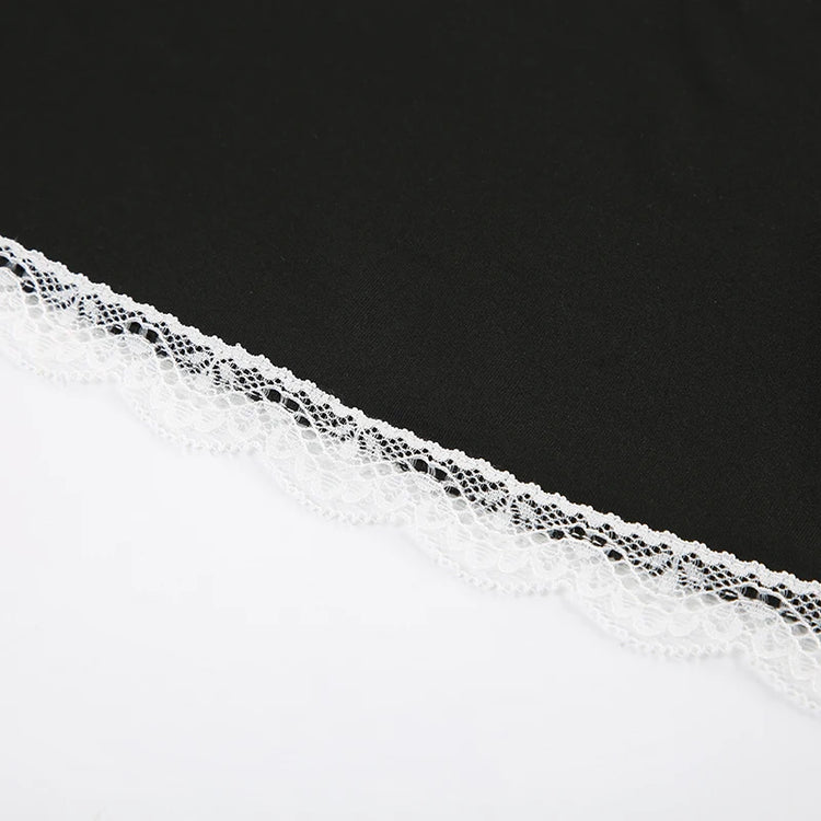 Bow Cutie Lace Trim Crop Top – Moody Quick Ship (U.S. Only)