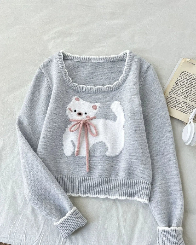 Bowtique Kitty Knit Sweater – Local Stock