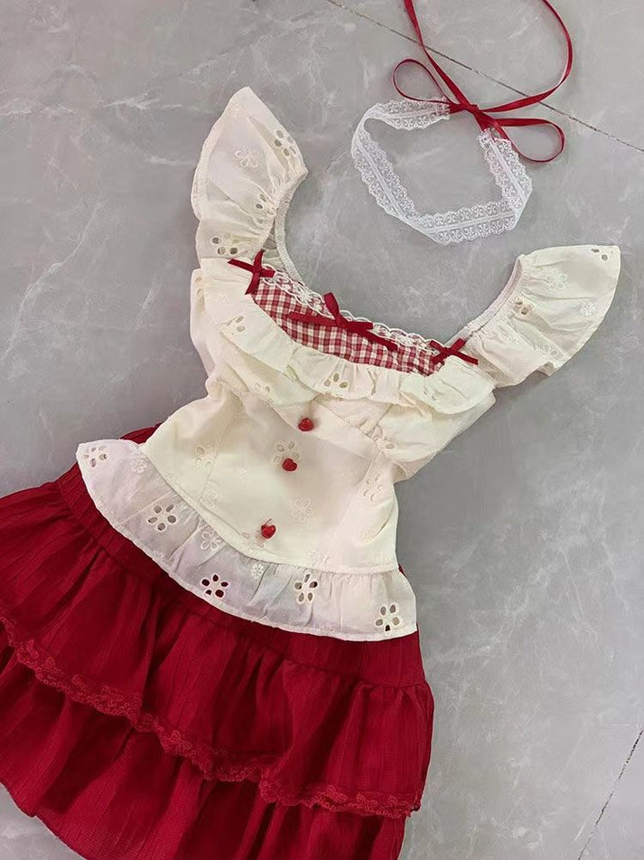 Cherry Parfait Skort Set – Local Stock