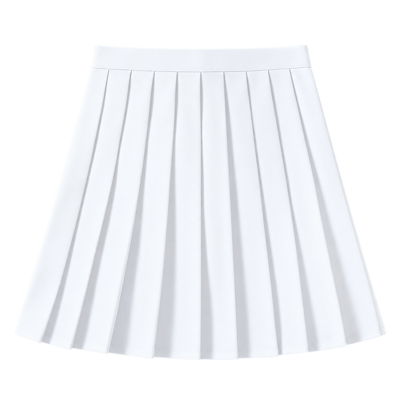 Solid Color Pleated Skirt