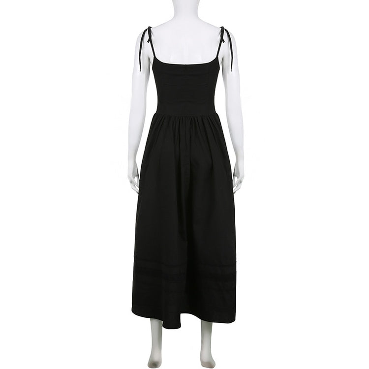 The Midnight Sonata Corset Dress on a white mannequin, showing the back of the dress, full length, and silhouette.