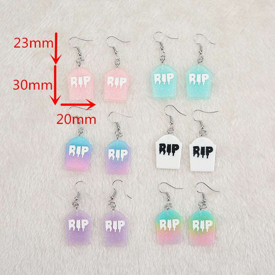 Colorful Tombstone Earrings